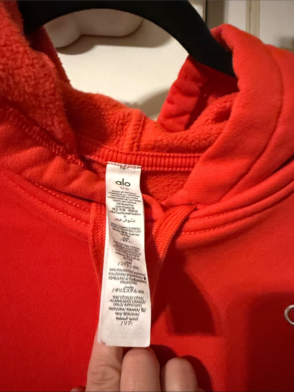 ALO Yoga Woman’s  Crewneck Hoodie in Bright Red - Picture 3 of 6
